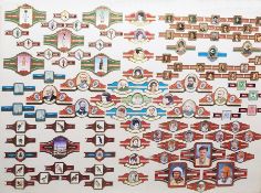 Two framed and glazed mounted sets of cigar labels (2)