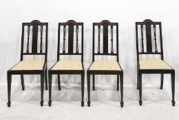 Set of four early 20th century mahogany dining chairs