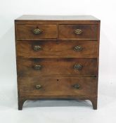 Mahogany chest of two short over three long drawers to bracket feet 88.5 x 102 csm