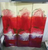 Robin Miller Acrylic on Canvas on canvas  Set of three abstract studies in red, white, black and