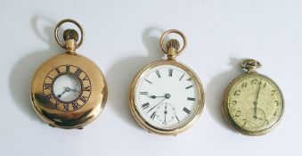 An Elgin Wadsworth gold plated pocket watch 1920's/'30's with a subsidiary second hand dial, face
