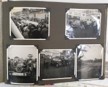 Motorcar racing photograph album containing photographs of cars and races from the 1950s,