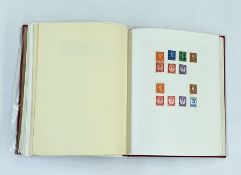 GB collection in red album to include 9 1D plaques, plate 1-8 with red and black Maltese crosses,