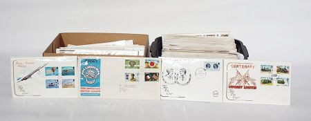 Box of Jersey First Day Covers and a small crate of other GB First Day Covers ( 2 boxes)