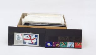 Box of First Day Covers and mint British decimal stamps, face value well over £100