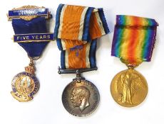 WWI War medal and Victory medal named to 