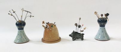 Collection of hatpins to include gold, metal and turquoise, silver and ? tortoiseshell, enamelled