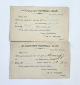 Gloucester Rugby Club 1900 two postal stationery cards 