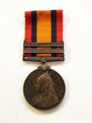 Boer War Queens South Africa medal with Transvaal and Cape Colony clasps. Named to 