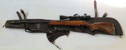 A Webley tracker air rifle with Hawke sight