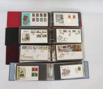 Crate of cover albums of First Day Covers and PHQ cards, mainly GB and two stock books of modern