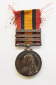 Boer War Queens South Africa medal with Transvaal, Orange Free State and Cape Colony clasps. Named
