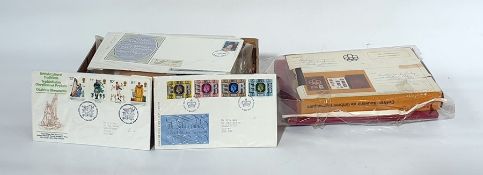 Box of world stamps and covers including presentation folder from 1976, montreal games and other (
