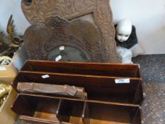 A pair of carved wood picture frames, possibly Indian, each 40cm high, carved with continuous