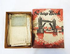 Scrap book containing various tickets for overseas trips to include Columbo, Ceylon and Penang etc.