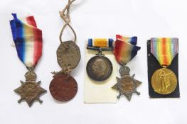 WWI War medal and Victory medal named to 
