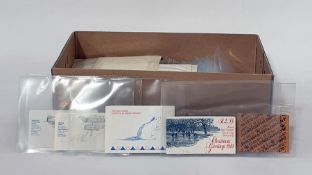 Box of stamp booklets of pounds, shillings, pence and many decimal with high face value