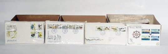 Three boxes of Guernsey and other British First Day Covers, approximately 200 (3 boxes)