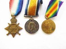 WWI 1914-15 Star, War medal and Victory medal named 