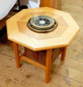 A brass ship's gimbal compass inscribed 