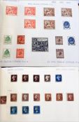 Maroon album of GB stamps with some classic examples, incl. four 1d black, some 2d blue, 1d red