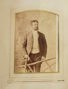 19th century, metal mounted photograph album containing portrait photographs including some from