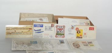 Two boxes of covers including Isle of Man First Day Covers and other miscellaneous, about 150 (2