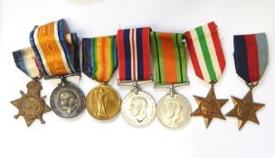 WWI 1914 - 15 Star, War medal and Victory medal named 