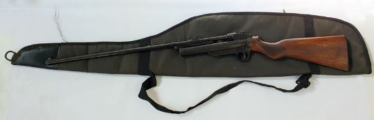 A Webley service air rifle by Webley and Scott, Birmingham patent number 371548 with green canvas