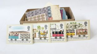 Box of miscellaneous material including old Russian sheet of 25 not-perforated, two sheets of