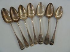 Georgian silver Old English pattern spoon, possibly James Erskine, Aberdeen and various further