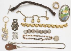 Good assortment of costume jewellery including gold-coloured chains, silver-coloured metal
