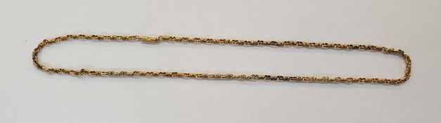 9ct fancy belcher-link chain pattern necklace, 4.4g total approx