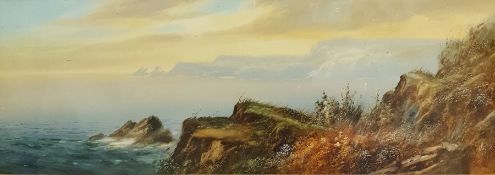 Unattributed (19th century) Watercolour drawing Coastal scene, 26cm x 78cm (framed and glazed)