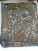 Thomas Stuart Burnett (Scottish 1853 - 1888), bronze relief portrait depicting Thomas Carlyle (Scott
