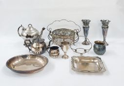 Quantity of silver-plate including posy vases, teapot, etc (1 box)