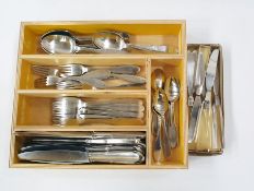 Georg Jensen stainless steel Mitra pattern flatware service, originally designed by Gundorph