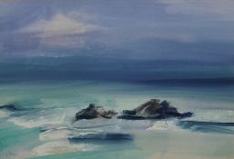 Mary Stork Watercolour  Coastal scene, signed lower left, 18.5cm x 25.5cm  Condition ReportNo