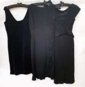 1950's black cocktail dress in wool crepe, labelled 'London Town, made in Mayfair', sleeveless,