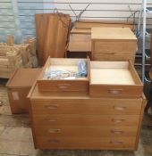 Quantity of teak modular Danish P S Systems furniture, Design No. B3309, to include shelves with