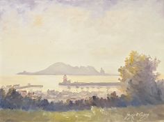 George McConkey Oil on board Harbour landscape, signed lower right, 25cm x 34.5cm