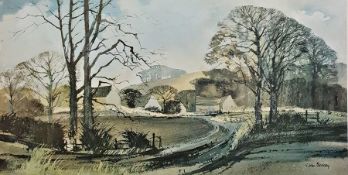 John Blockley Limited edition colour print, 155/500 Cotswold scene, signed in pencil lower right