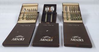 Denby flatware, stone and steel - 'Onyx' and 'Touchstone' , boxed