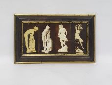 Ceramic tile picture of four female statuary nudes