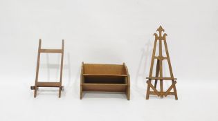 Asprey stained wood small book rest and two fine stained wood miniature table-top easels (3)