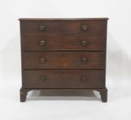 19th century mahogany chest of two short over three long drawers, the rectangular top with applied