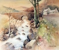 H. Royston Hudson Watercolour drawing Mountain Stream, signed H. Royston Hudson and framed