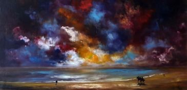 Gail Thomas ( 21st century) Watercolour drawing Oxwich Church 37 x 54 cms  framed and mounted