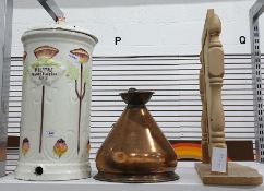 Tall ceramic water filter with Art Nouveau style d