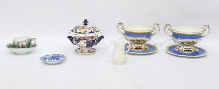 Pair of 19th century porcelain two-handled bowls a